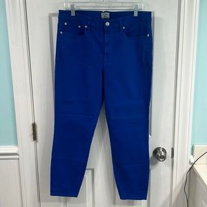 NWT J. Crew High Rise Skinny Jeans in Cobalt Blue. Size 32.